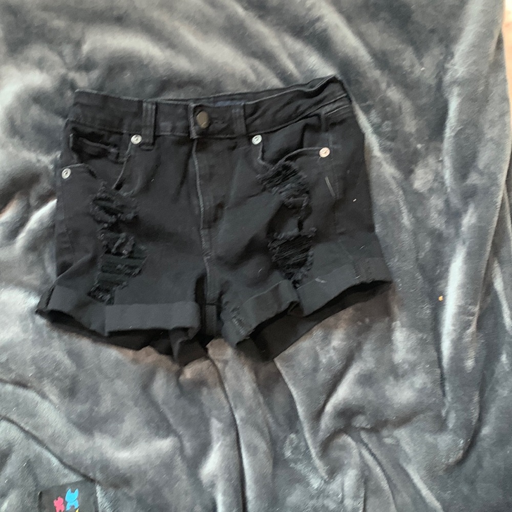black jean shorts size 6